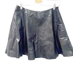 Kate Spade Size 6 Black Lambs‎ Leather Lined Skater Skirt Zipper